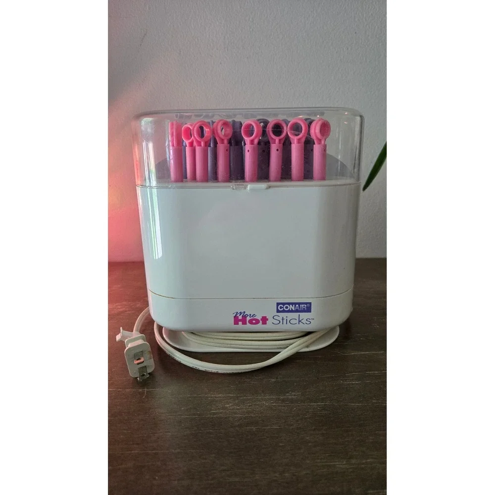RETRO Conair More Hot Sticks Instant Heat  20pc Pink Purple Rollers Works!‎